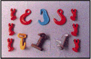 Original forged hooks, lashing eyes and related cargo fittings